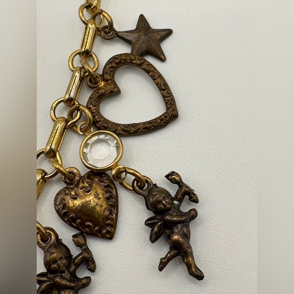 Vintage Sadie Green Victorian Revival Charm Necklace - Picture 5 of 8